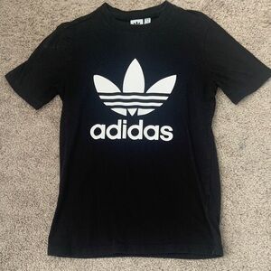 Adidas Kids Black Tee with White Logo